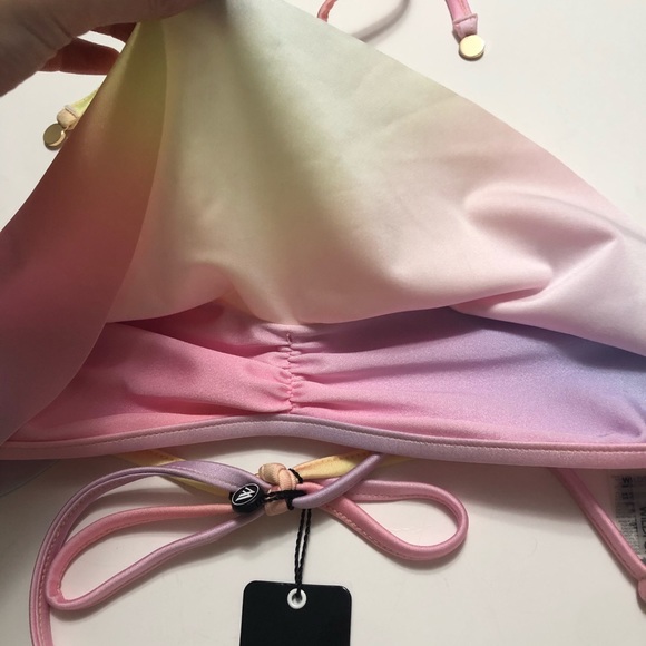 NWT Wildfox rainbow mesh halter bikini top - Picture 6 of 9